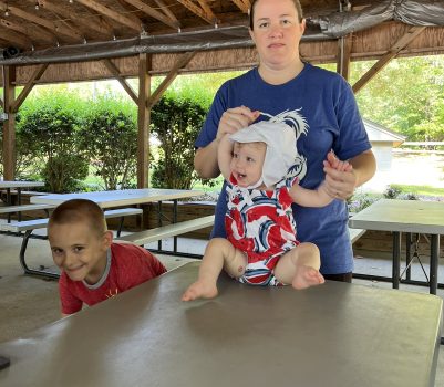 Getting ready for the July 4th Golf Cart Parade